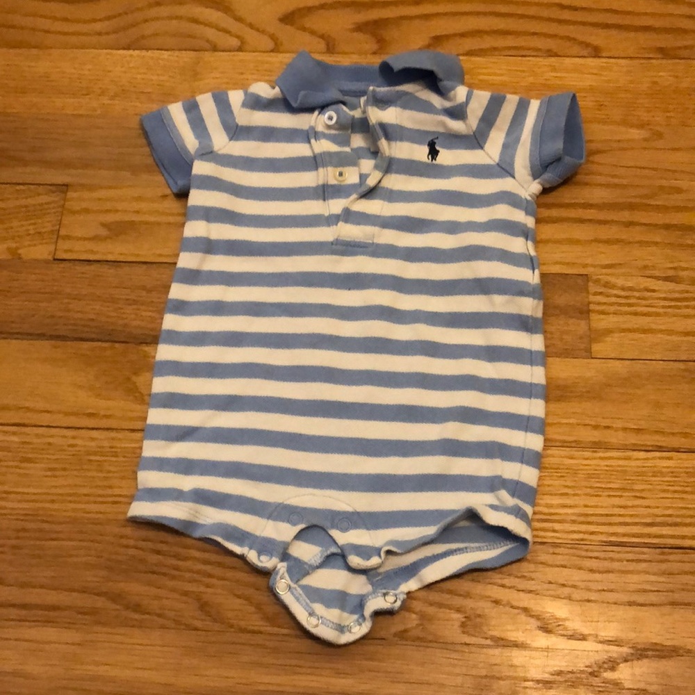 Light blue and white stripes Ralph Lauren summer 3m baby romper